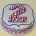 Number - Buttercream Icing Chevron Cake with Number (D, V)